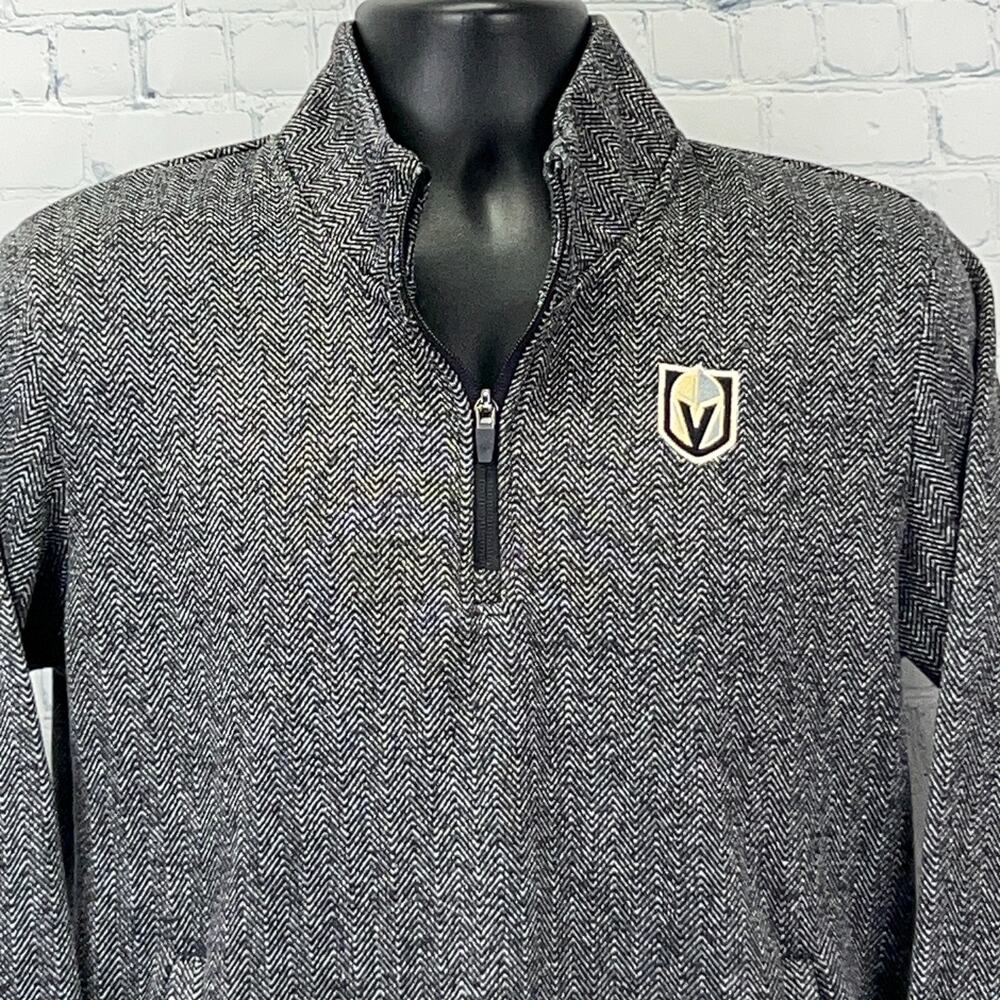 Las Vegas Golden Knights 1/4 Zip Sweater Gray Herringbone Womens M Medium 8-10